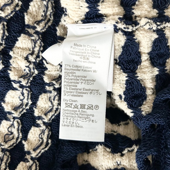 J. Crew Textured Crochet Lady Jacket Button Moroccan Sand Navy Size Small - Picture 5 of 6